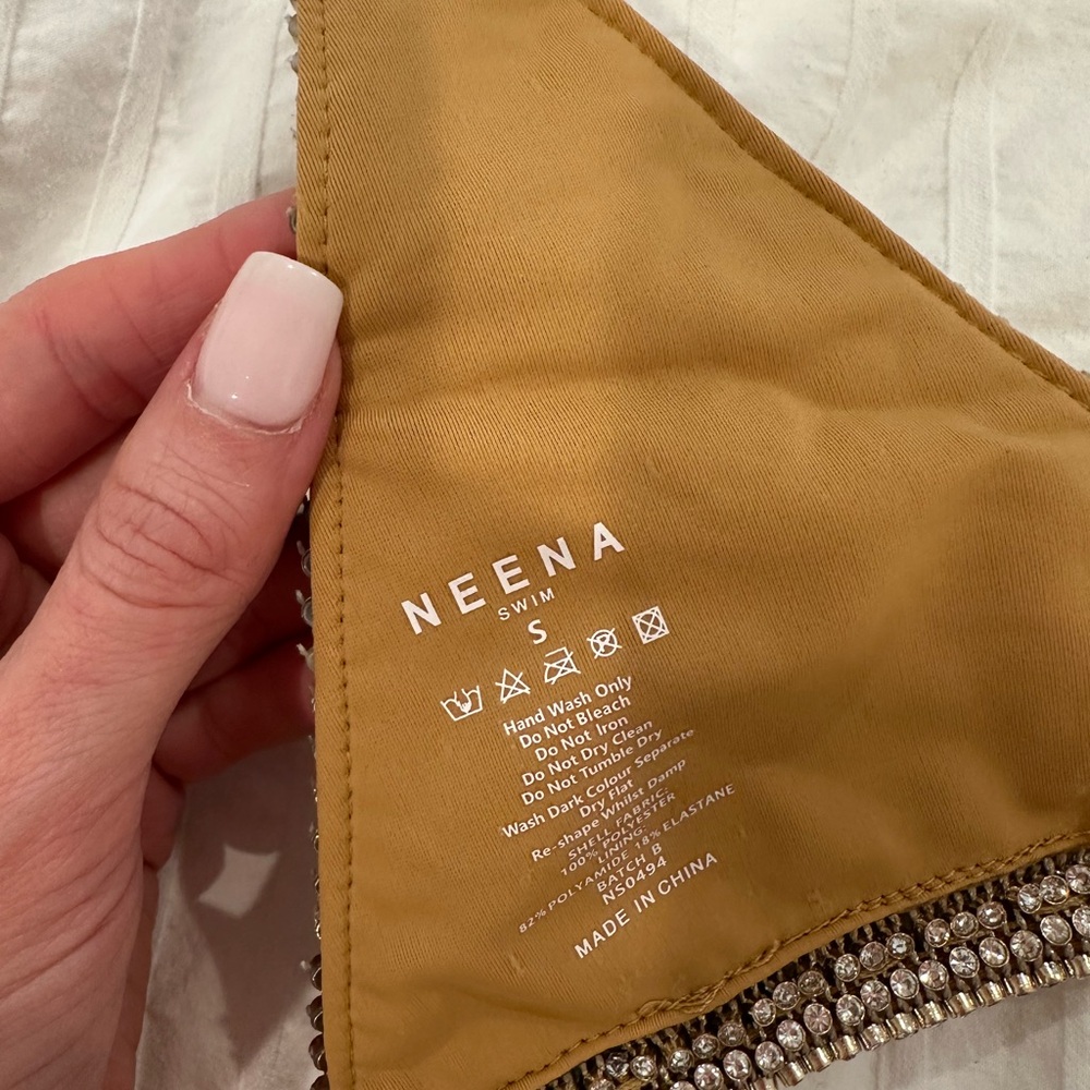 Oh Polly Neena Gold shimmering Triangle Bikini Top - Picture 5 of 5